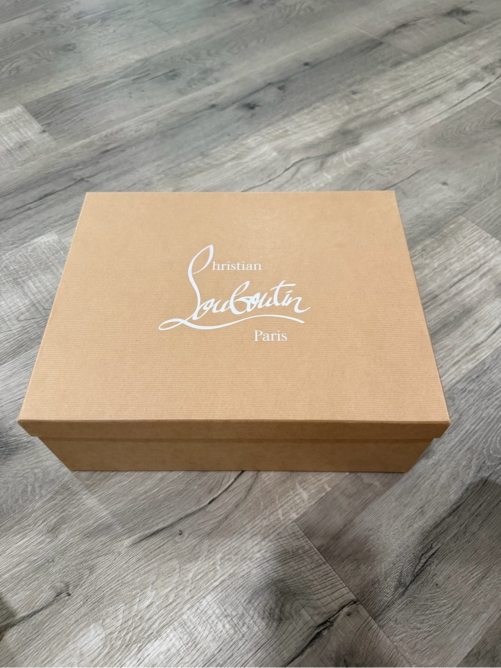 Christian Louboutin Tan Signature Box with White Logo